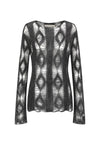 SWAYING/KNIT mohair hollow floral pullover (with suspenders) SW23AW1T51 dark gray PS64